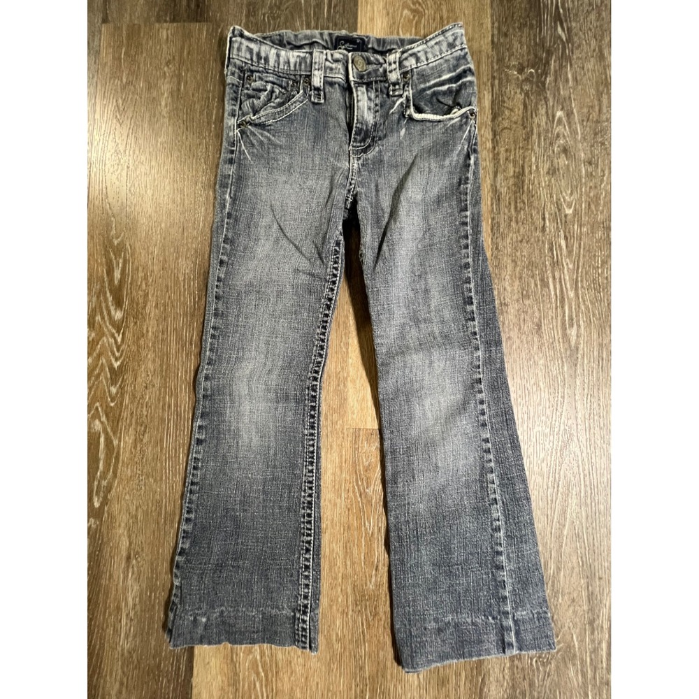Soul Underground Jeans Kids 5 Blue Bootcut Starburst Embroidered Acid Wash